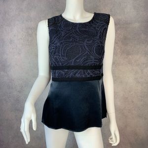 Simply Vera Wang Blouse Blue Sleeveless Sz M